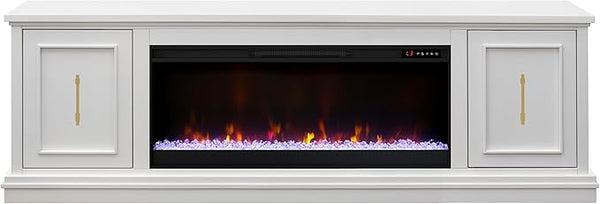 Jordan White 82” Fireplace TV Stand